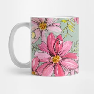 Pink Floral Pattern Mug